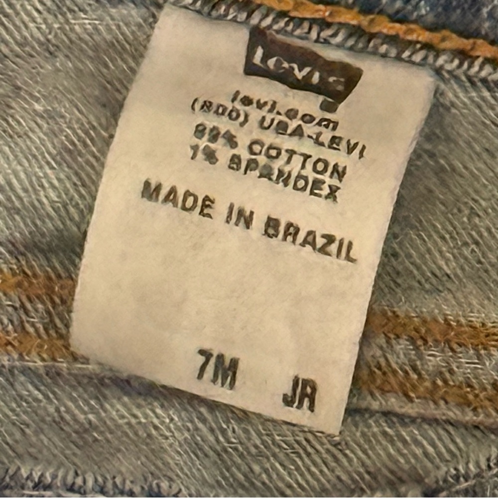 Vtg Levis 504 Slouch Flare Jeans Juniors 7 Blue Y2K Crossover Pocket - Picture 12 of 13